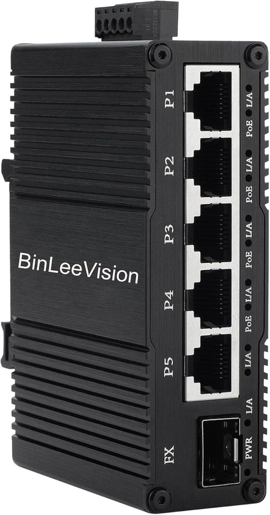 Industrial Mini Gigabit Ethernet Switch 5-Port RJ45 10/100/1000BASE-T+1-Port by Unknown