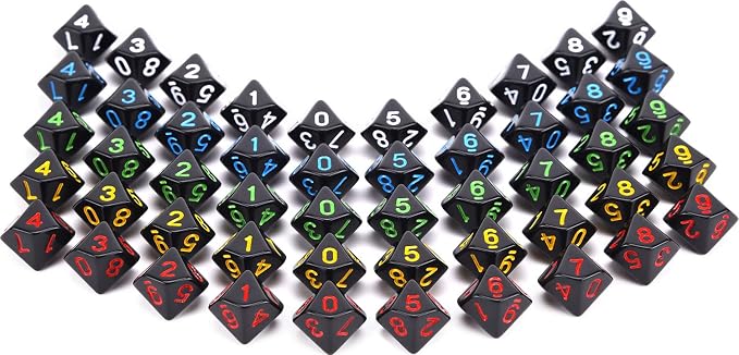 50pcs Assorted D10 Opaque Black - Image 3