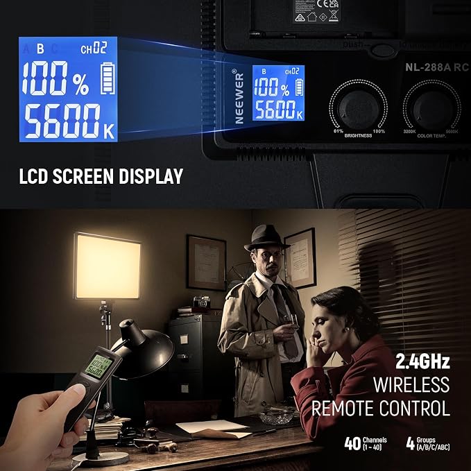 NEEWER 18" LED Video Light Panel Photography Lighting Kit - Image 3