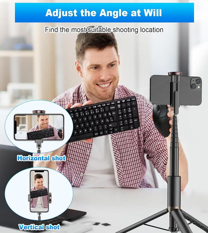 TONEOF 67" Cell Phone Selfie Stick Tripod, Smartphone Stand All-in-1 - Image 6