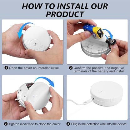2 Pack Water Leak Detector, 135 dB Water Sensor Alarm, Floor and Wall Mounted - Image 4