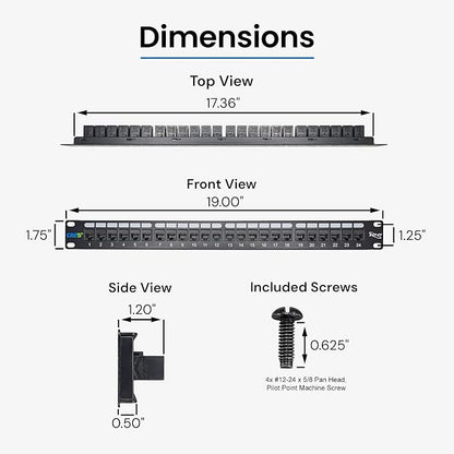 ICC CAT5e Feed-Through Patch Panel, 24 Port, 1U Rackmount, RJ45 Ethernet Patch - Image 8