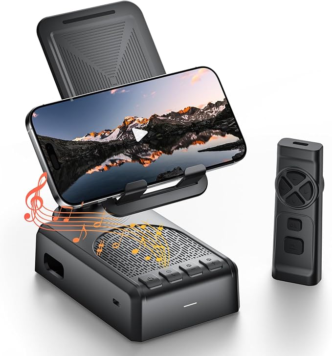 Cell Phone Stand with Bluetooth Speaker and Remote Control, Birthday Gift by HOIFA