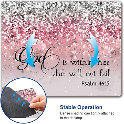 Hokafenle Mouse Pad, Psalm 46:5 God is Within Her, She Will not Fall - Image 6