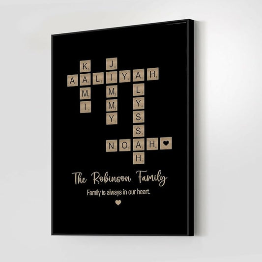 Personalized Family Crossword Scrabble Poster Canvas - Image 2