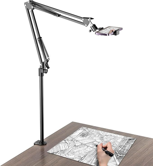 Tall Overhead Camera Mount, High Desk Phone Tripod Mount by LenTok