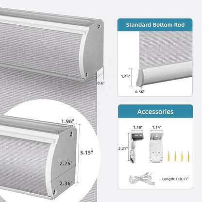 SmartWings 70% Light Filtering Motorized Roller Shades Work - Image 5
