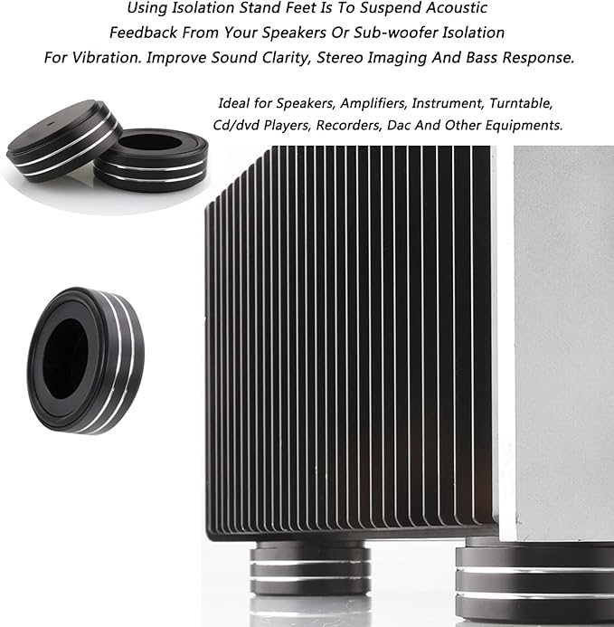 Tertullus 4 Pcs Speaker Feet, 58x22mm Speaker Spikes HiFi Isolation Feet - Image 5