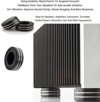 Tertullus 4 Pcs Speaker Feet, 58x22mm Speaker Spikes HiFi Isolation Feet - Image 5