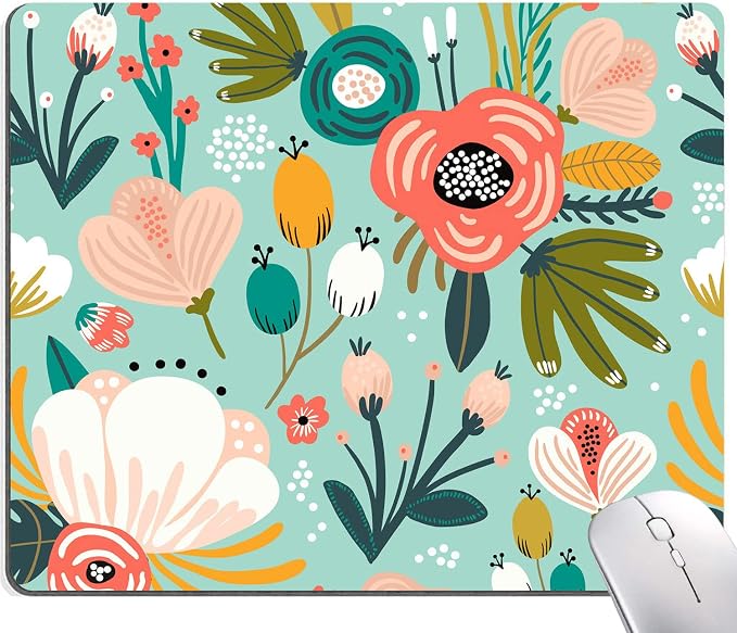 Mouse Pad, Cute Abstract Floral Mouse Pad by Armanza