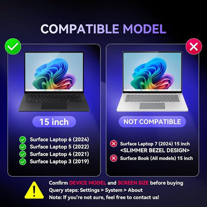 Privacy Screen for Surface Laptop 6/5/4/3-15 Inch, Removable Computer Screen - Image 2