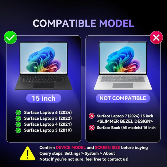Privacy Screen for Surface Laptop 6/5/4/3-15 Inch, Removable Computer Screen - Image 2