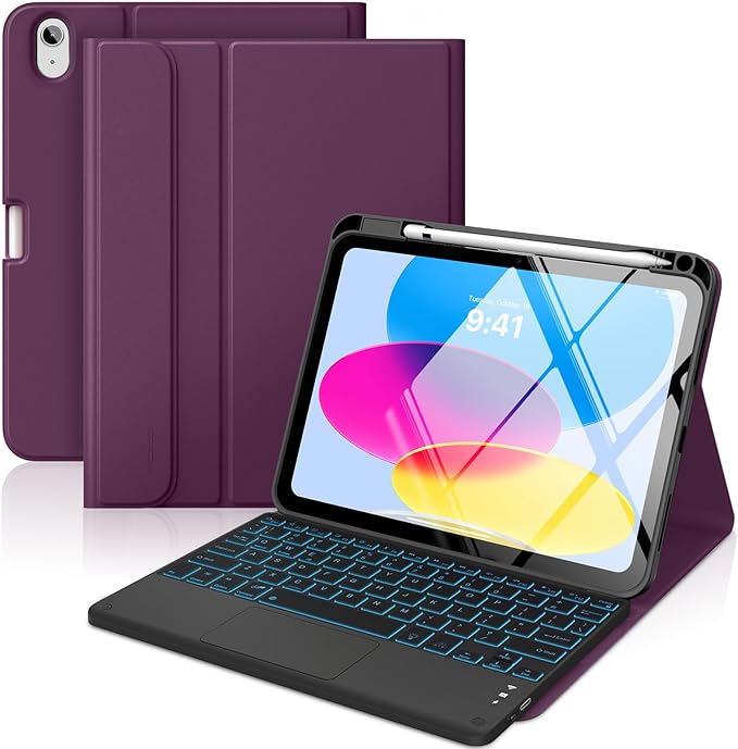 MoKo Touch Keyboard Case for iPad 11th Generation 11 inch 2025, iPad 10th by MoKo