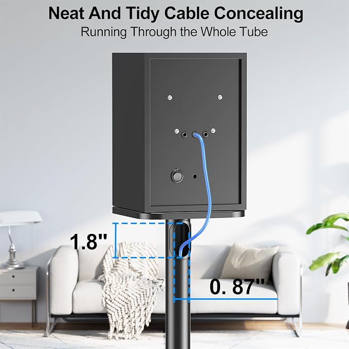 MOUNTUP Universal Speaker Stands Pair 28.3" to 37.4" Height Adjustable Floor - Image 4