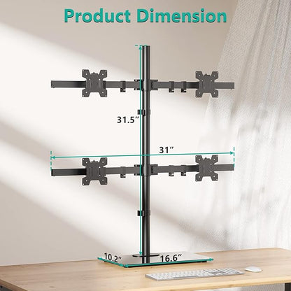 WALI Freestanding Quad Monitor Mount - Image 4