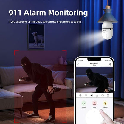 Hawkray Light Bulb Security Camera -5G& 2.4GHz WiFi 2K 3MP Security Cameras - Image 4