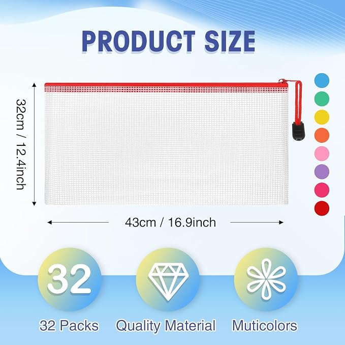 Jetec 32 Pcs Mesh Zipper Bags Toy Storage Bikini Organizer Bag Bolsas para - Image 2