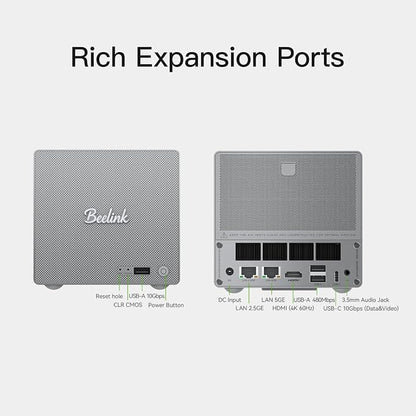Beelink Mini PC, ME Pro 2 Hard Drive Bays NAS Intel N95 12G LPDDR5 128G M.2 - Image 8