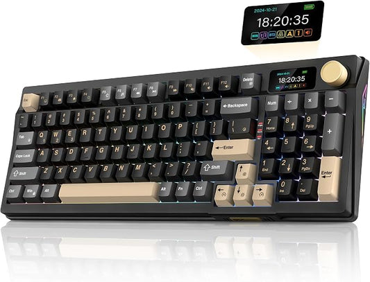 RedThunder K95 Wireless Mechanical Keyboard, TFT Screen & Knob, Tri-Mode by RedThunder