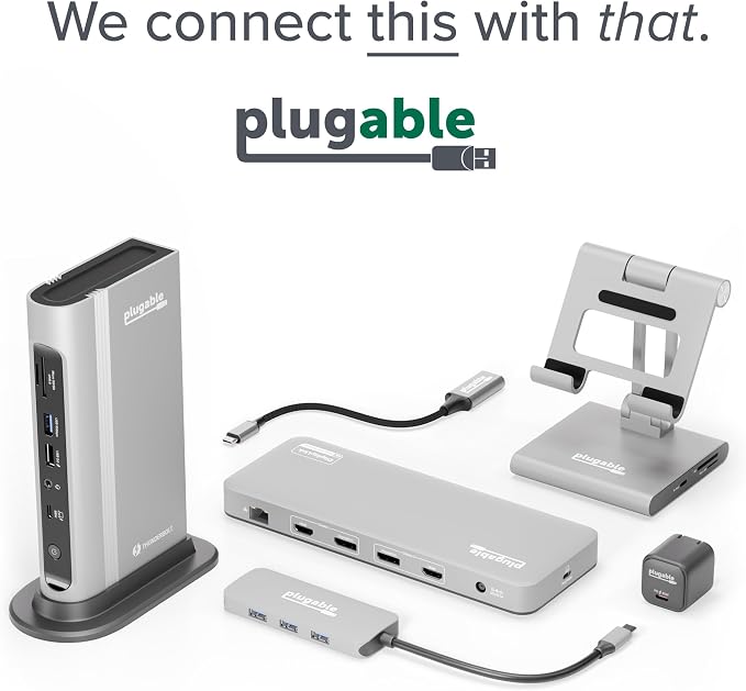 Plugable USB C Docking Station Dual Monitor, USB4 40G 100W Laptop Charging Dock - Image 7
