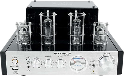 Rockville BluTube 70W Tube Amplifier Stereo Receiver, Compact Design, Warm Sound by Rockville