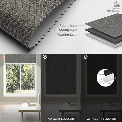 SmartWings Motorized 100% Blackout Shades Blinds, Custom Size, Cordless Window - Image 5