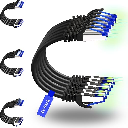 Rapink Patch Cables Cat8 5ft 24 Pack Slim, Cat8 Ethernet Patch Cable 40G Support by Rapink