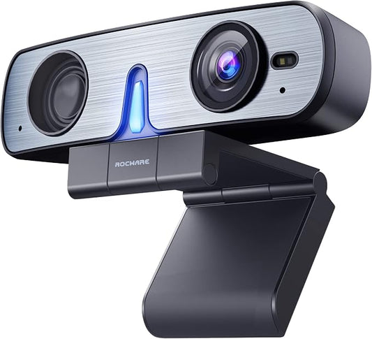 ROCWARE RC08 2K Webcam with Speaker, Webcam by ROCWARE