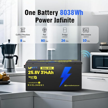24V 314Ah LiFePO4 Lithium Battery 300A BMS, Full Metal Case Aluminum Frame - Image 7
