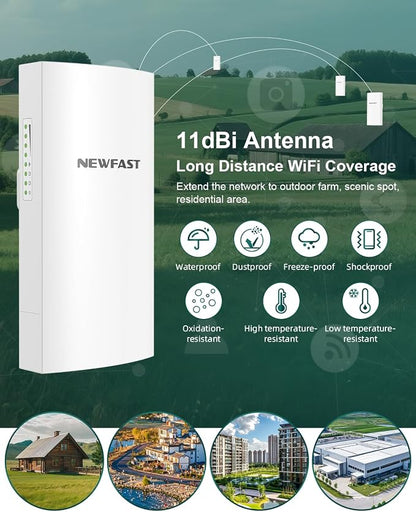 NEWFAST Bridge Point to Point Outdoor B912, 5.8G 3Km Long Range Wi-Fi Bridge - Image 5