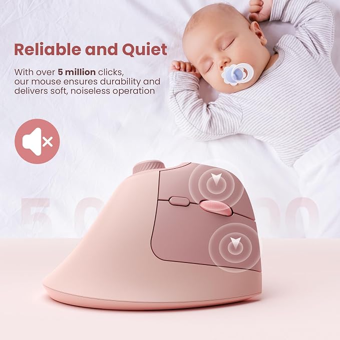 seenda Ergonomic Mouse Rechargeable, USB+Dual Bluetooth, MOU-302 Vertical - Image 7