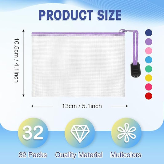 Jetec 32 Pcs Mesh Zipper Bags Toy Storage Bikini Organizer Bag Bolsas Para - Image 2