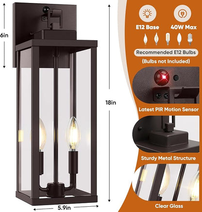 BesLowe 18” Upgraded Motion Sensor Outdoor Wall Lights, Dusk to Dawn Porch - Image 6