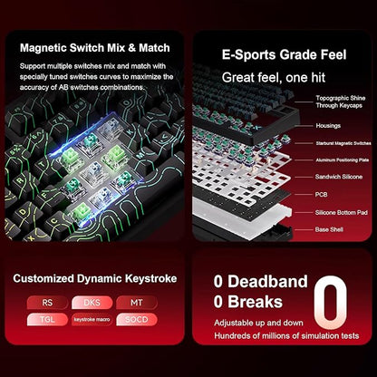 Hyekit x MCHOSE Jet 75 75% Wired Magnetic Switch Mechanical Gaming Keyboard - Image 5