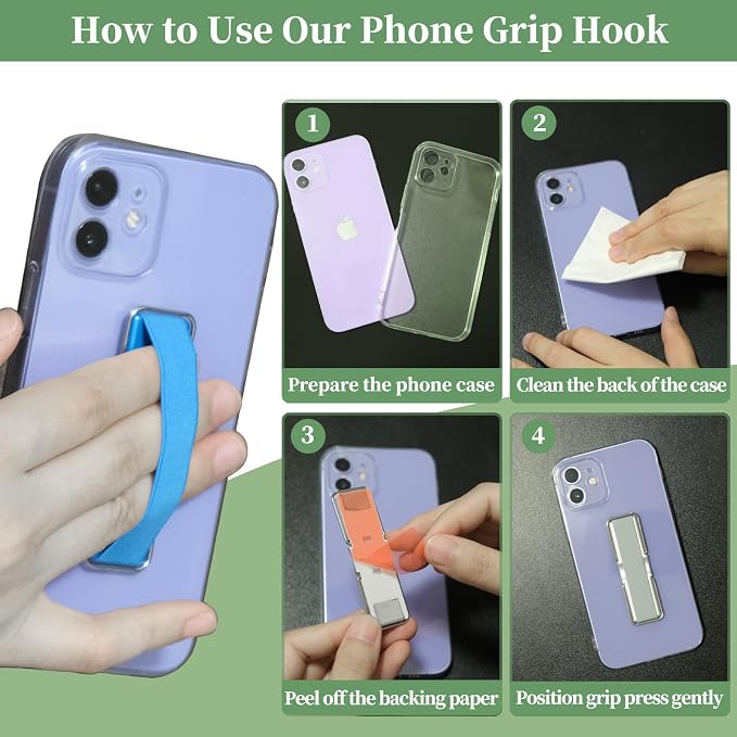 4Pcs Adhesive Phone Strap Grip Finger Holder - Image 6