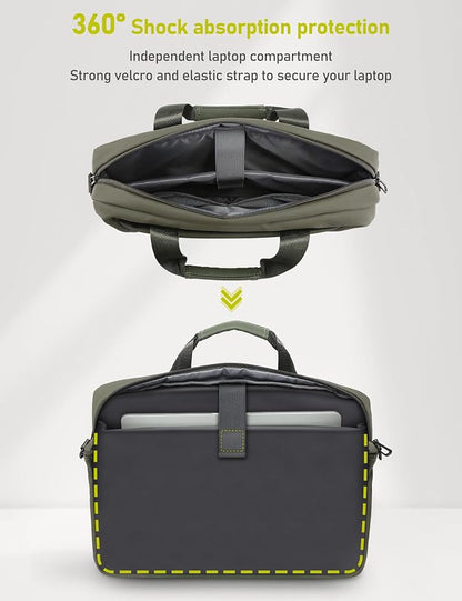 13-14 Inch Laptop Shoulder Bag Business Briefcase Water Resistant Computer - Image 4