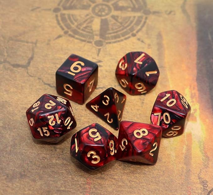 Polyhedral D&D Dice Set-5 Pack Double-Colors Dice Sets Compatible - Image 2