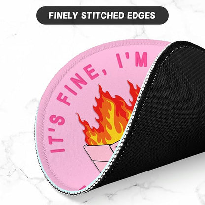 ITNRSIIET Round Mouse Pad with Stitched Edge Premium-Textured Waterproof - Image 4