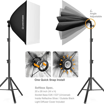 LimoStudio 1600W Output Remote Control, 20 x 28 inch Softbox Continuous - Image 5