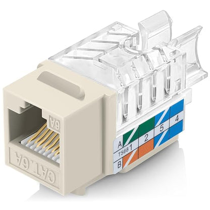Everest Media Solutions 45° Angled CAT6A Keystone Jack in Ivory by EverestMediaSolutions