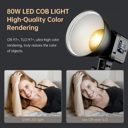 GVM Great Video Maker GVM 80W Bi-Color COB Video Light Kit, 2700K~7500K - Image 4