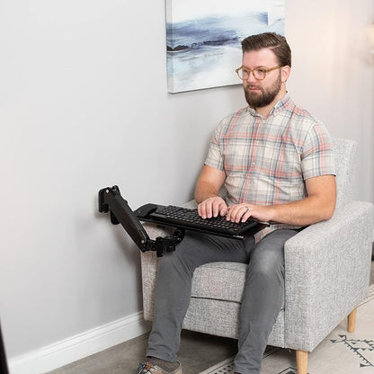 VIVO Sit-Stand 24 Inch Pneumatic Spring Keyboard and Mouse Tray Wall Mount - Image 9