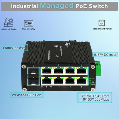 Industrial Managed 8 Port PoE Ethernet Switch - Image 3