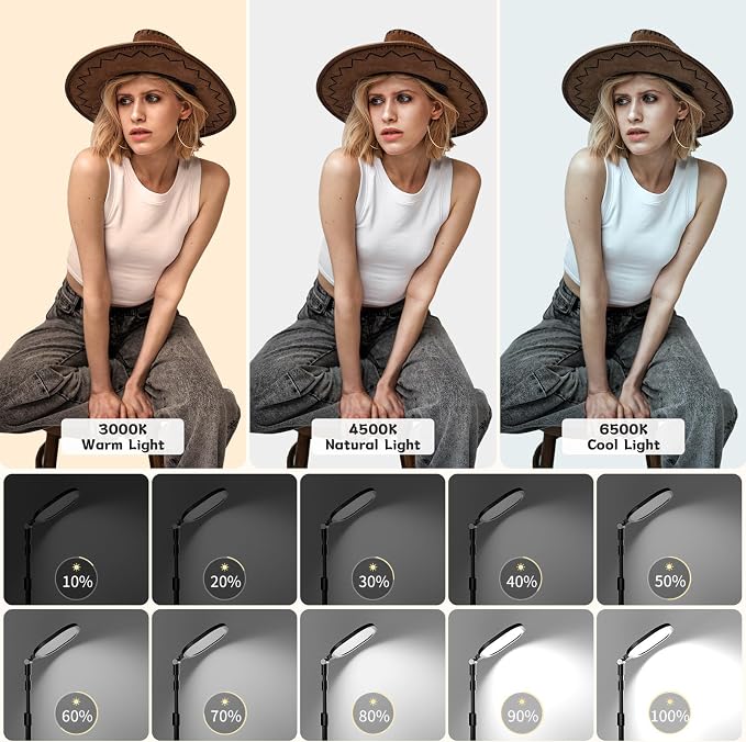 2 Packs Video Conference Lighting Kits, Dimmable Desk Ring Light - Image 3