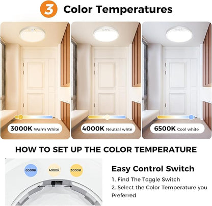 slochi Motion Sensor Light Indoor Wired, 8.7 Inch 3000K/4000K/6500K Closet - Image 3