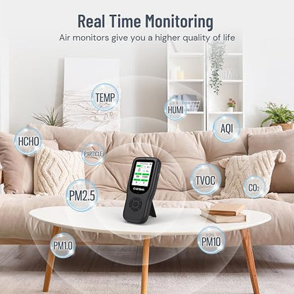 LifeBasis Air Quality Monitor Indoor, 11-in-1 Air Quality Detector - Image 4