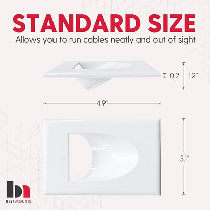 BestMounts - 1 Pack In Wall Cable Management 1-Gang Recessed Snap-ON Low - Image 4