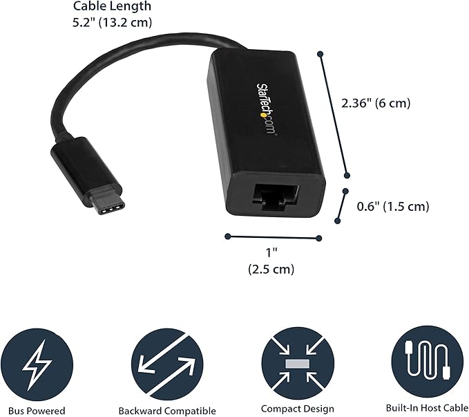 StarTech.com USB-C to Gigabit Ethernet Adapter, Thunderbolt 3 /4 Compatible - Image 4