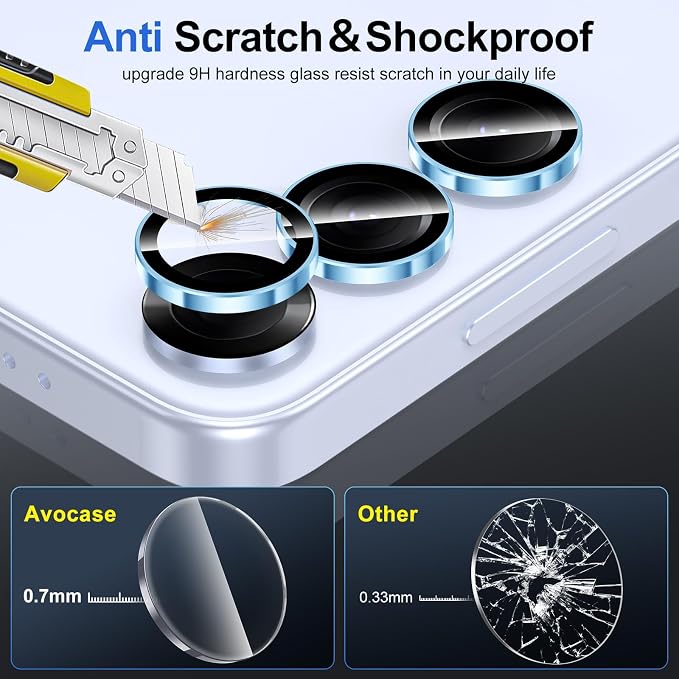 for Samsung Galaxy S25 Camera Lens Protector, Individual Metal Ring Tempered - Image 3