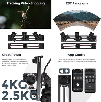 Accsoon Toprig S40 Motorized Camera Slider 40cm/16 App Wireless Control Carbon - Image 5